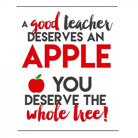 Teacher Appreciation Apple Printables